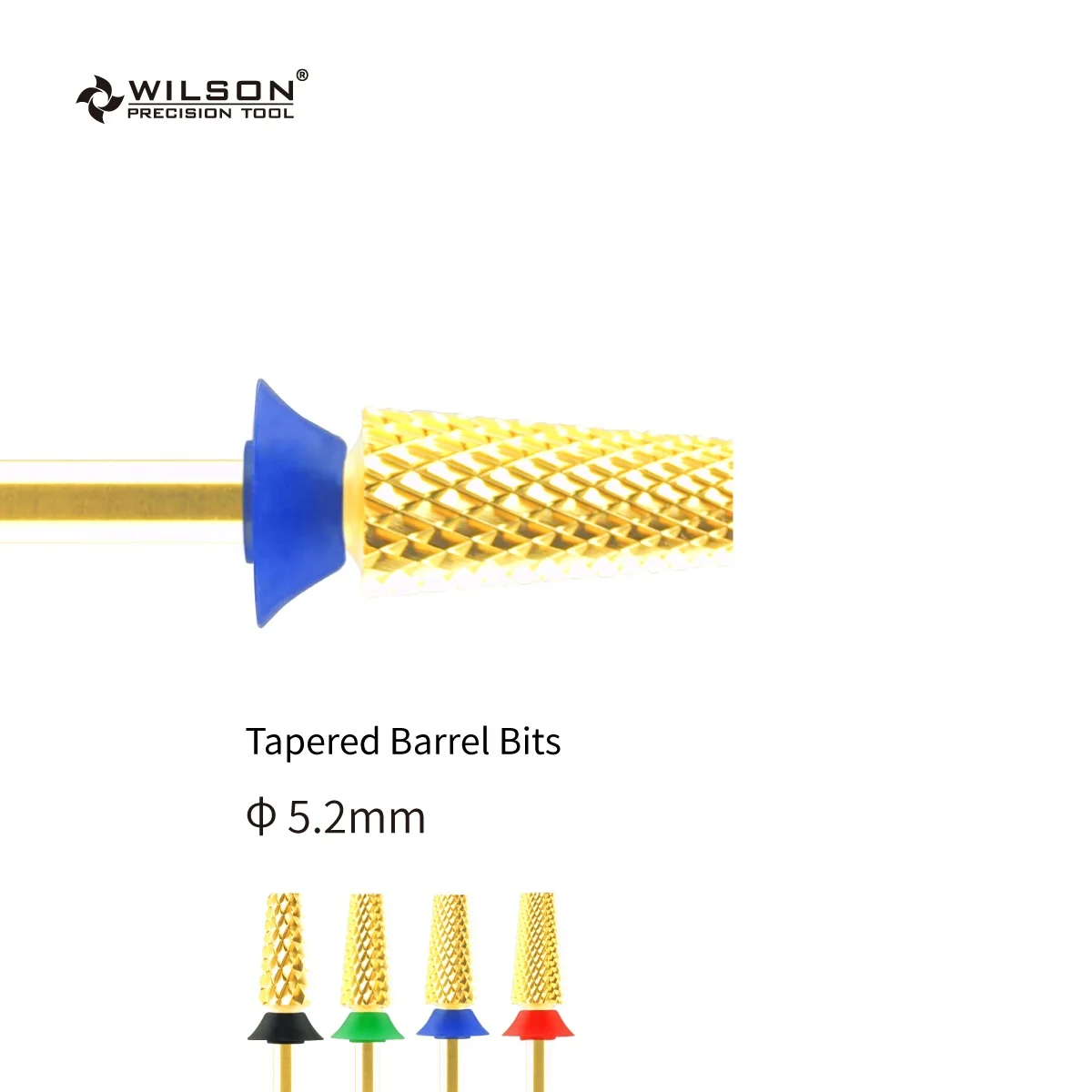 

RTS/5.2mm Tapered Barrel Bits/ Gold Coating Easy To Disinfect Eye-catching nail polish tool Quick Release carbide nail bit