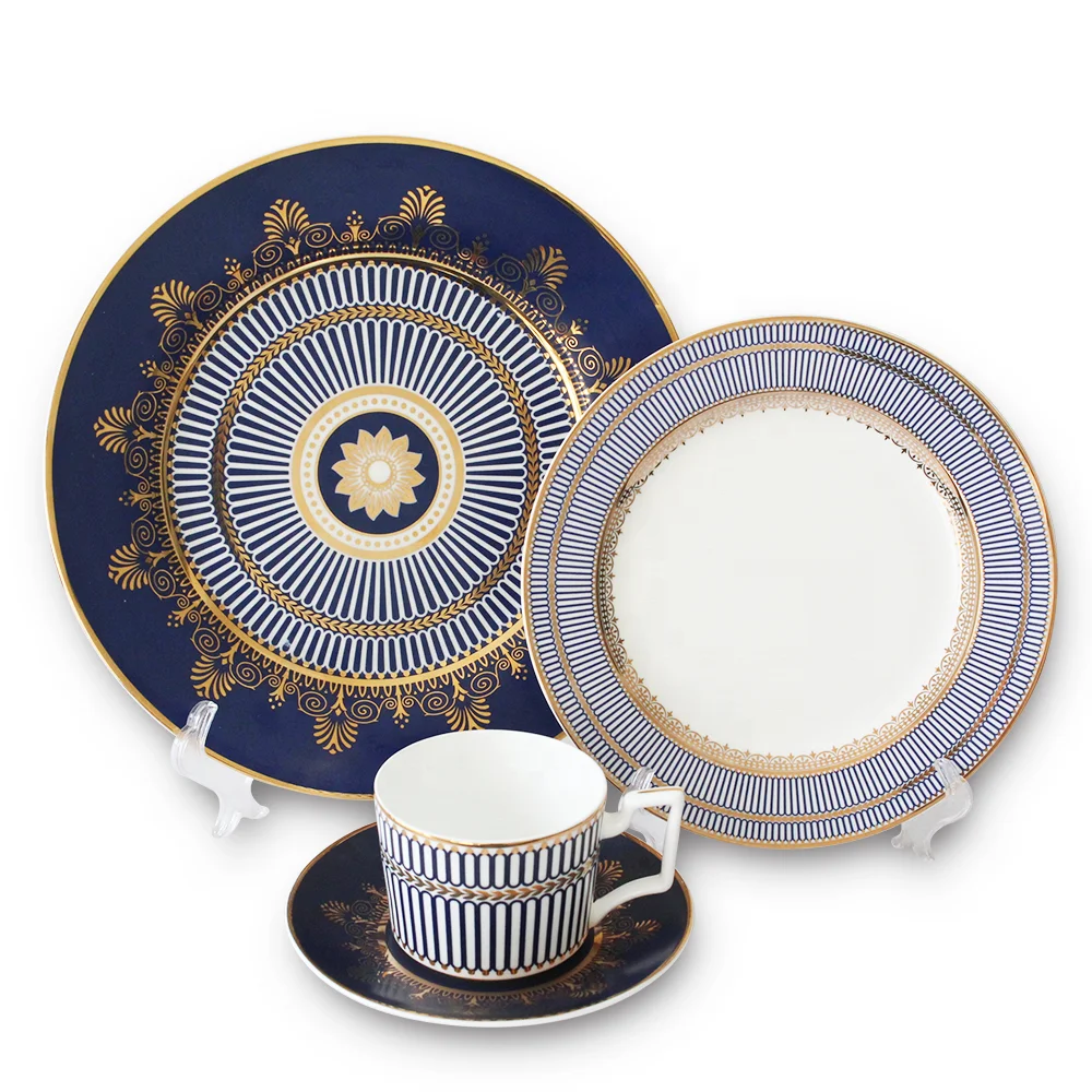 

Luxury bone china plates sets dinner table set porcelain dinnerware sets, Blue