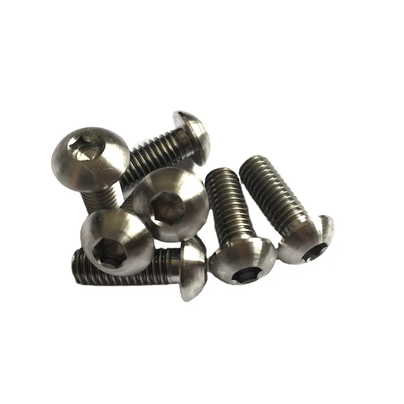 

Factory supply Gr2 Gr5 ISO7380 titanium button screw