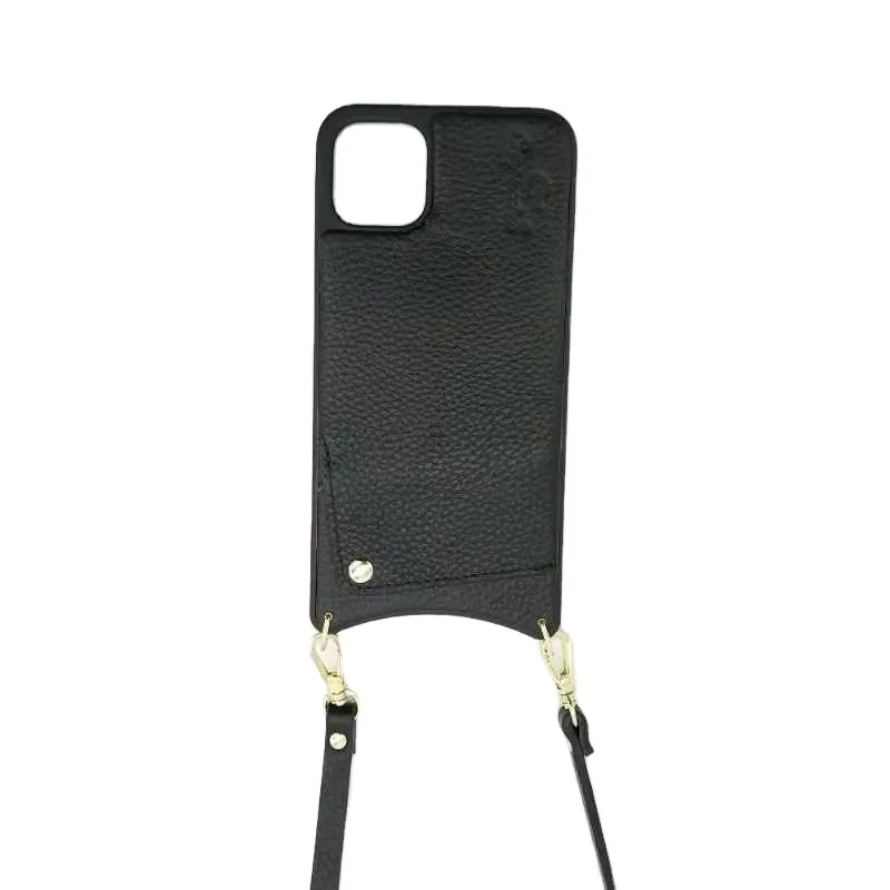 

2021 phone 13 Daily Customized Cappuccino Cross Body Phone Case New Genuine Leather Mobile Case, Customized color