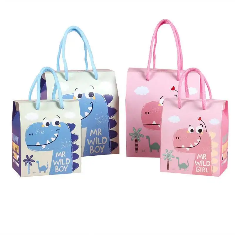 

cartoon drawer candy box birthday dinosaur packaging box candy gift box, Pink,blue