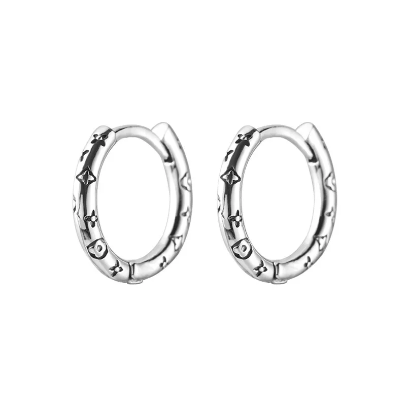 Factory Wholesale 2023 NEW Fashion Earring 925 Silver Hoop Custom Retro Fashion Earring Jewelry Women
