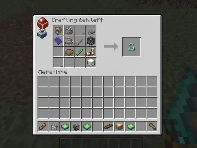 Minecraft crafting table interface demonstration
