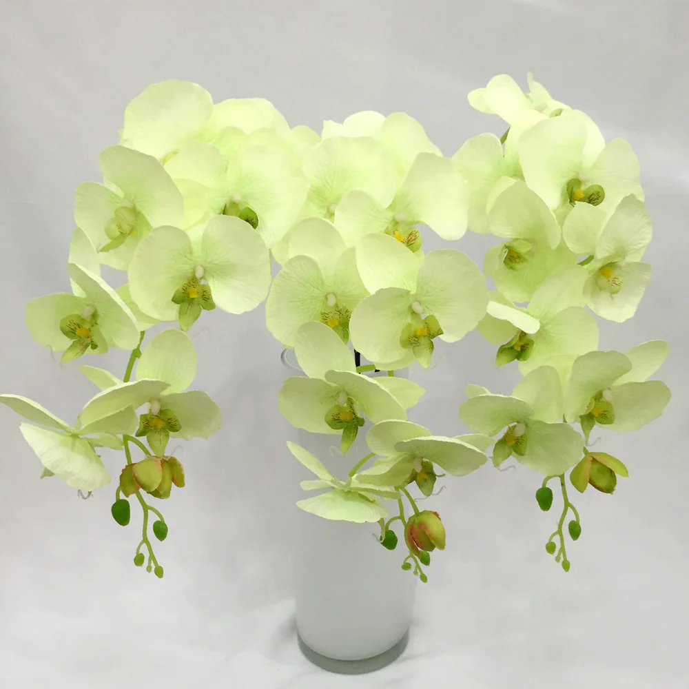 High Quality 8 Heads Silk Orchid Red Orchid Artificial Flower For Home