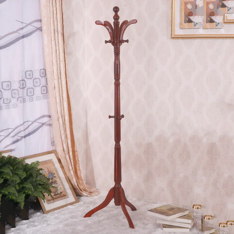 Solid Wood Birch Wood Cloth Hanger Stand Clothes Hanger Floor Standing