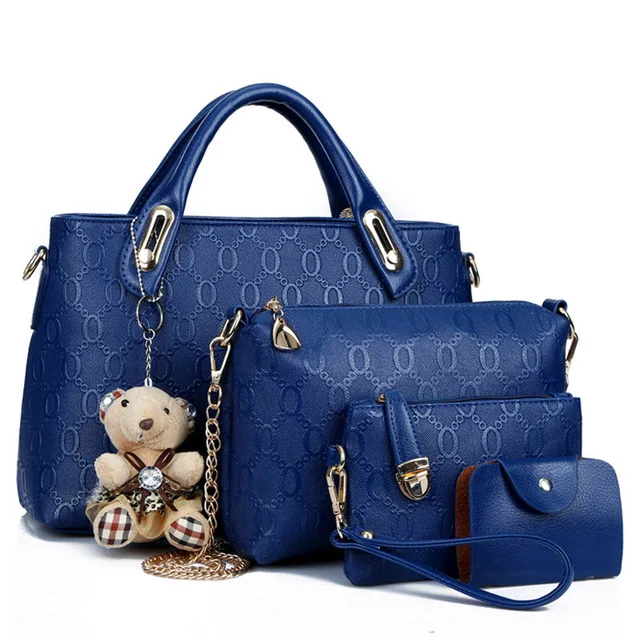 

Wholesale Bear Doll Pendant Ladies Bags Ladies Handbag Women Hand Bag 4pcs Sets Women Handbags Set, Customizable