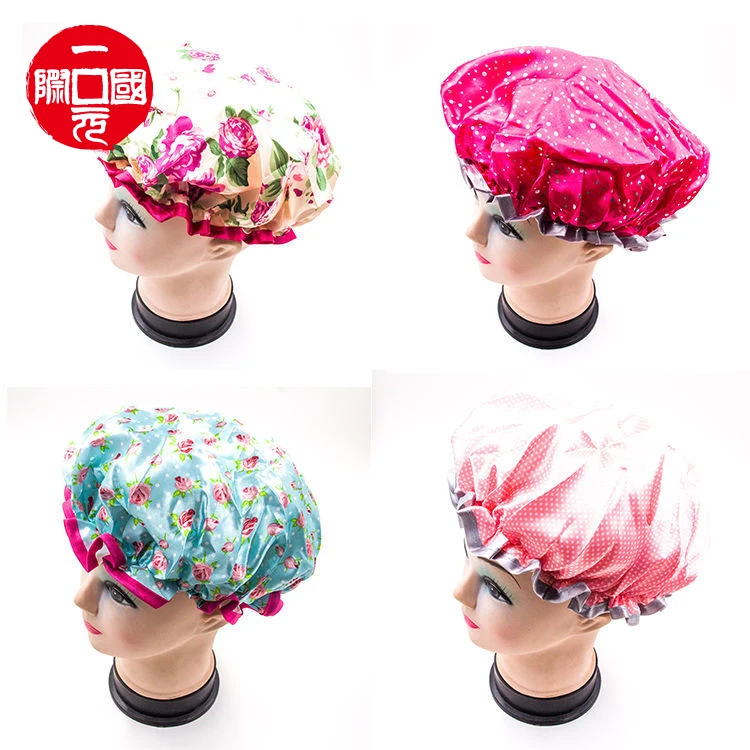 

Kids Hair Bonnet Satin Bonnet Bear Flower Cartoon Pattern Cotton Night Sleep Caps Wide Band Hair Wrap