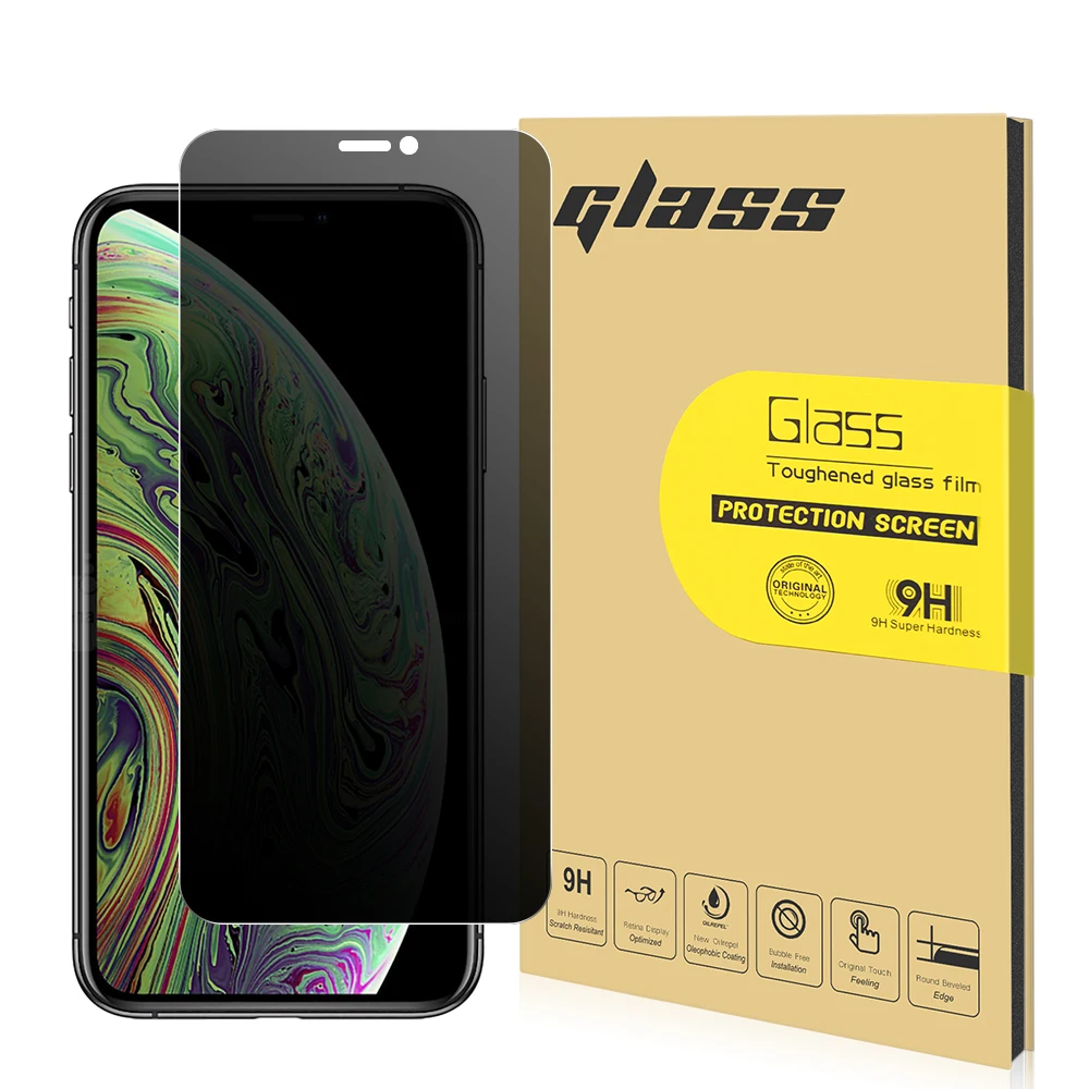 

Amazon 2.5D Privacy Protection Anti-SPY Accurate Hole Location Mobile Phone Screen Protector Temper Glass For iphone XS Max 6.5