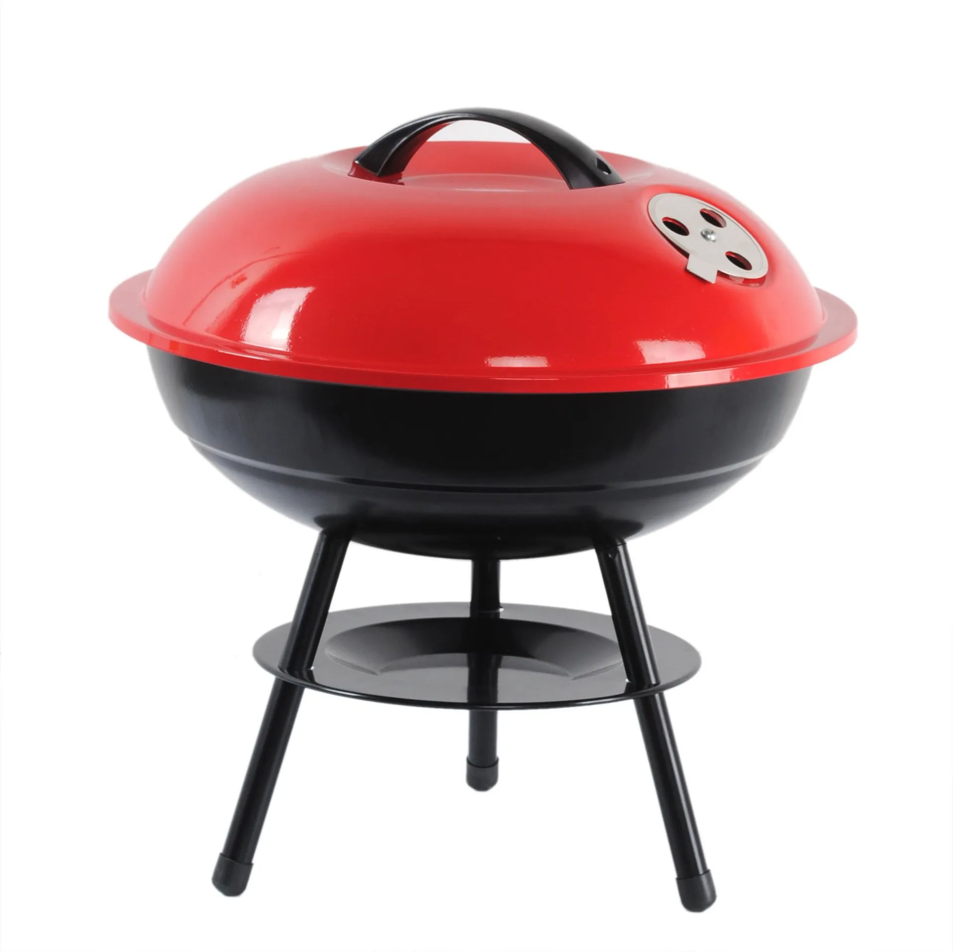 

Korean Portable Ceramic Outdoor Camping Smoker Burner Oven Charcoal Barbecue BBQ Grills, Black/red