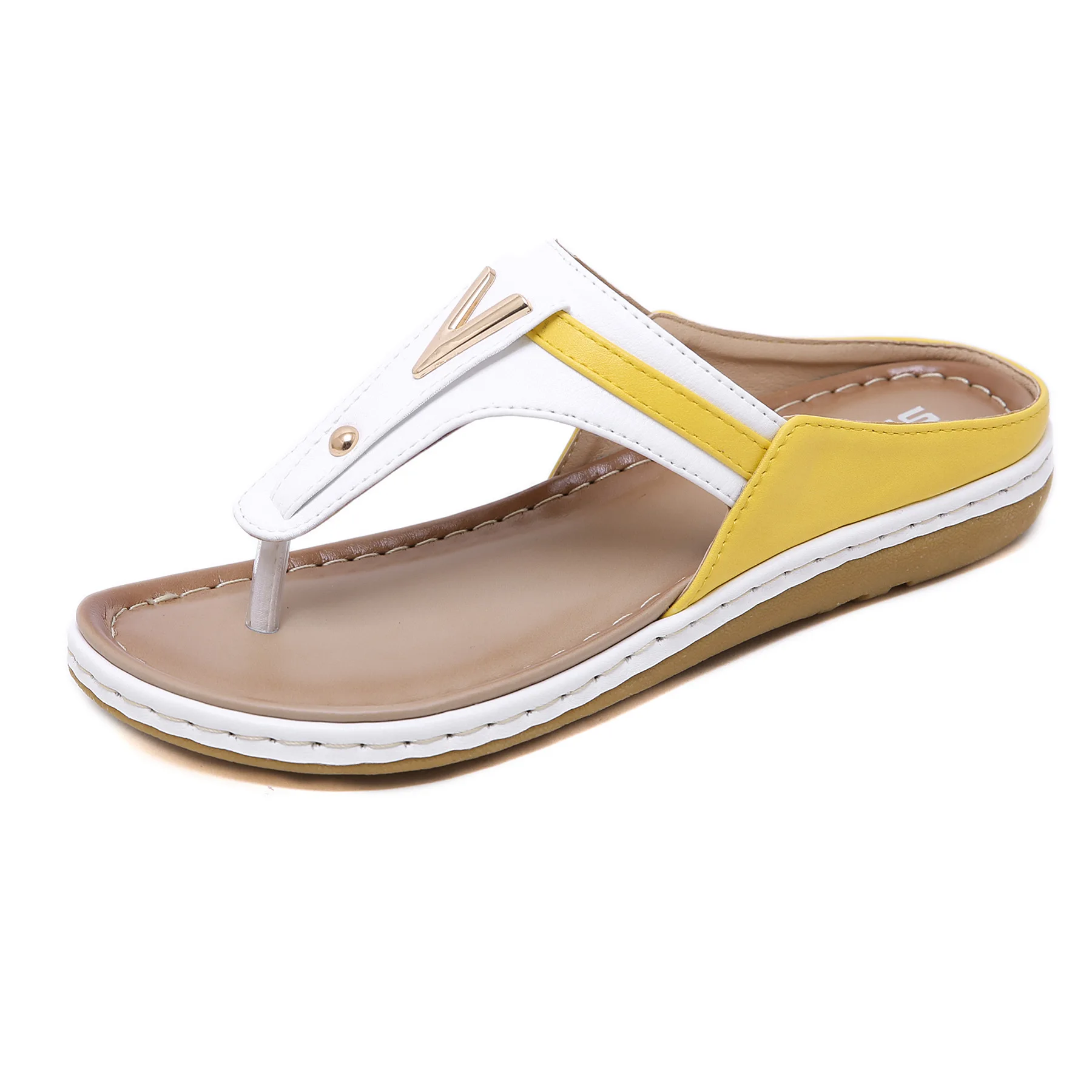 

S458F 2021 new casual bohemian stitching metal beach flat women's sandals