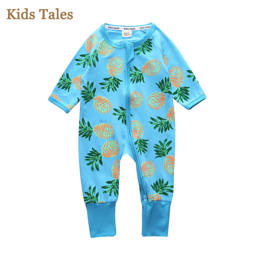 

High quality baby girl clothes long sleeve romper infant pineapple print boys jumpsuit, As picture