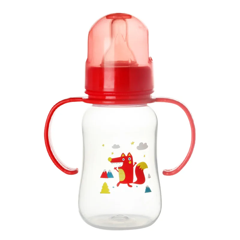 

Spot baby plastic PP bottle 125ml newborn baby standard caliber drop-resistant baby silicone pacifier bottle