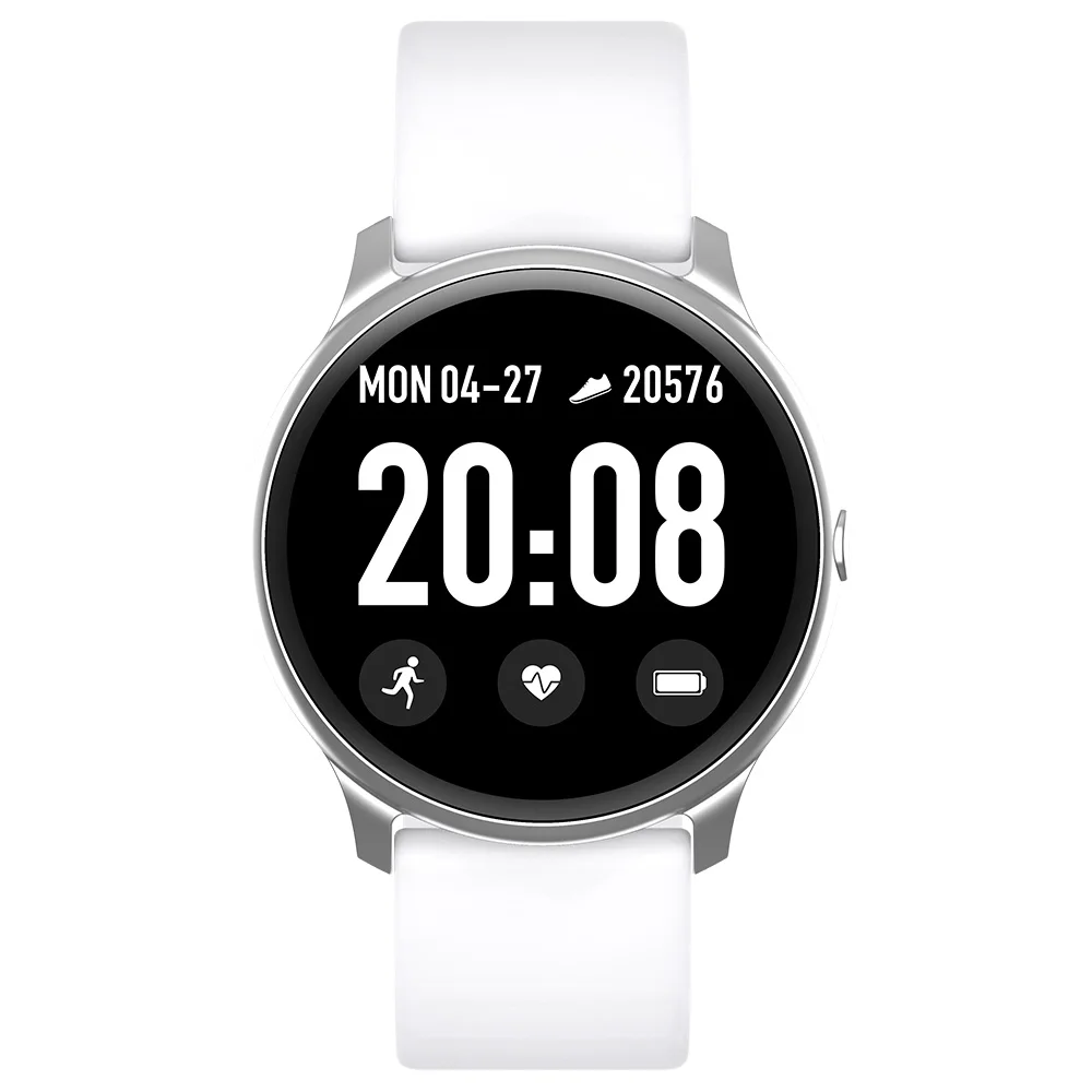 

Upgraded KW19 Smart Watch Full Touch Screen Waterproof Sport Women Smartwatch For IOS and Android, Black/white/blue/pink