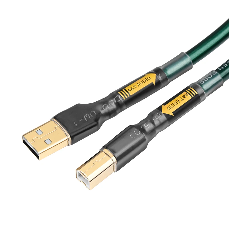 

Silver Plated Hifi Usb Cable High Quality 6N OCC A-B Type DAC Decoding Data Cable USB Cable