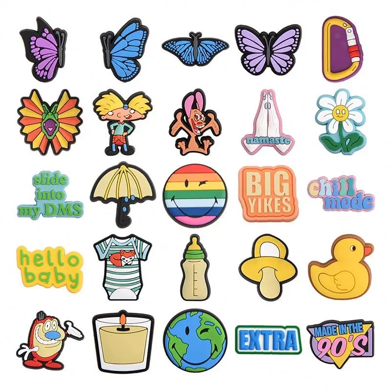 

Amazon Lucky PVC Charms Shoe Designer Charms Cartoon Characters Shoe Butterfly Accessories Buckles Accessories for Kids Shoes, Jewelry