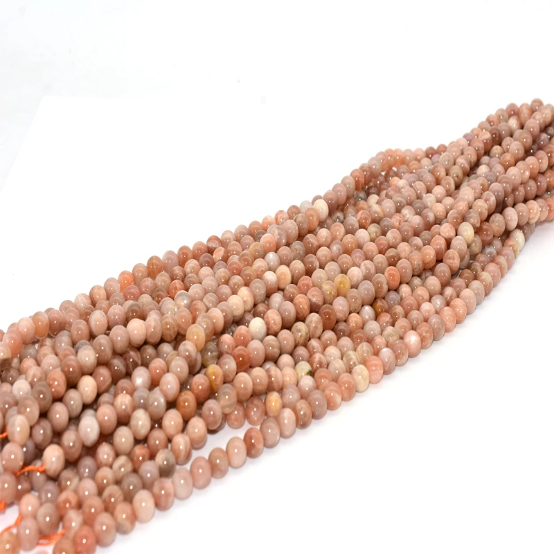 

NAPOLN Trade Insurance High Quality 4/ 6/ 8/10/12 mm Natural Sun Stone Gemstone Beads, Orange color