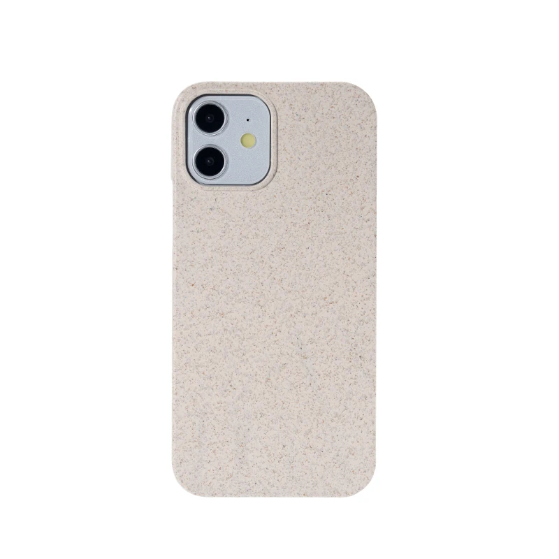 

Simple design Sustainable recycled plasticbio degradable phone cases biodegradable compostable phone case for iPhone Series, Beige/dark grey ,customized
