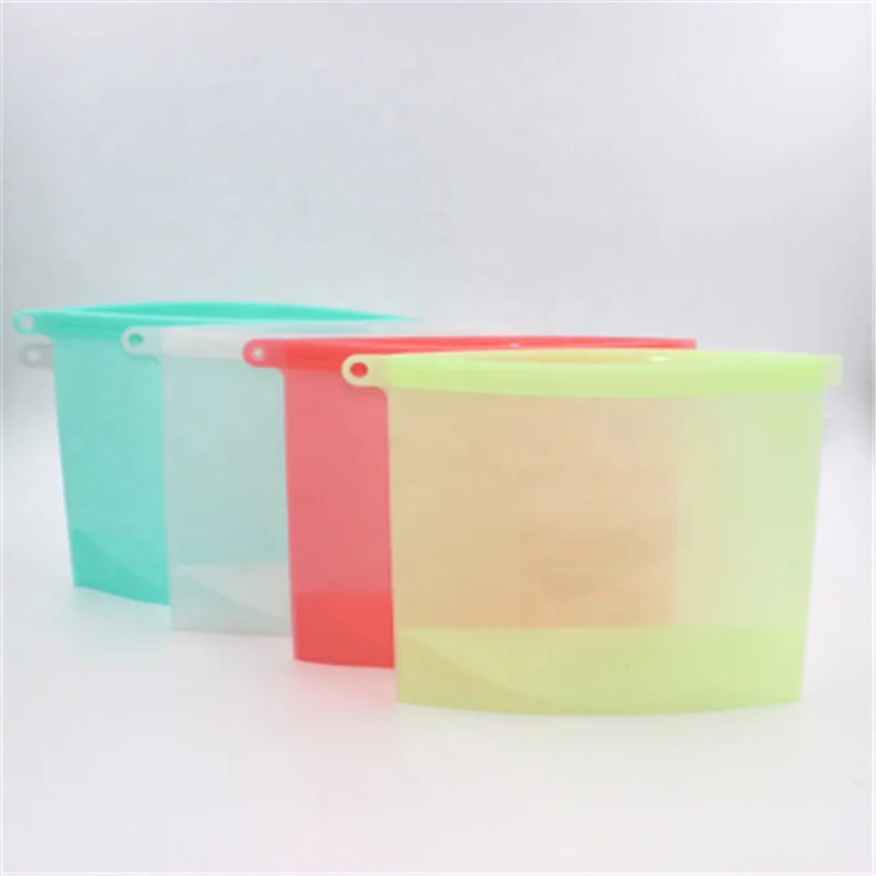 

Large Capacity Zipper Square Food Storage Bag, White/green/blue/red