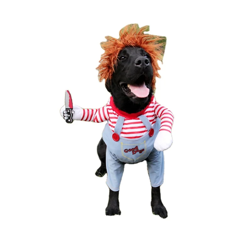 

2021 Funny Dog Transform Into Halloween Pet Costume Humorous Concise Straps Dogs Clothes, Red