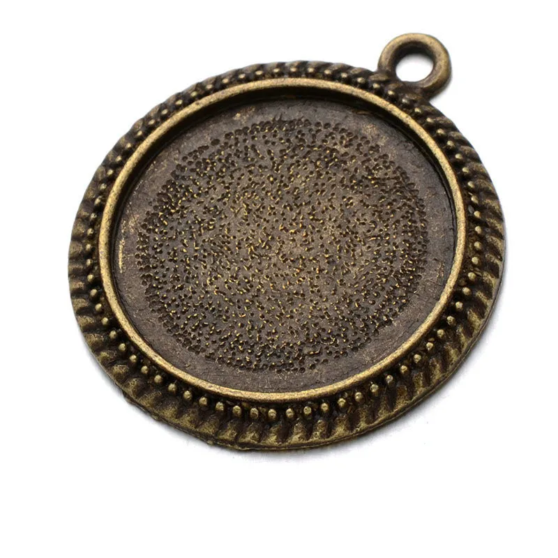 

2021 Sailing Jewelry DIY Photo Pendant Round Ancient Bronze Photo Frame Pendant 25mm Round Photo Frame Pendant