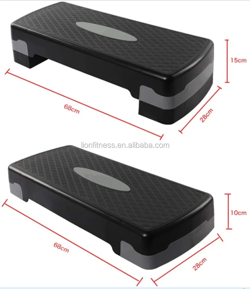 

Factory Price Adjustable Fitness Square Gym Step Risers Aerobic Platform, Black/customized