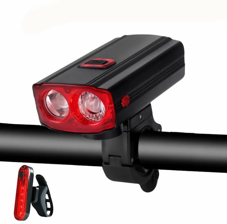 

Bike Lights Front And Back USB Rechargeable Light Set Super Bright Headlight And Rear Led Bicycle Light with Horn