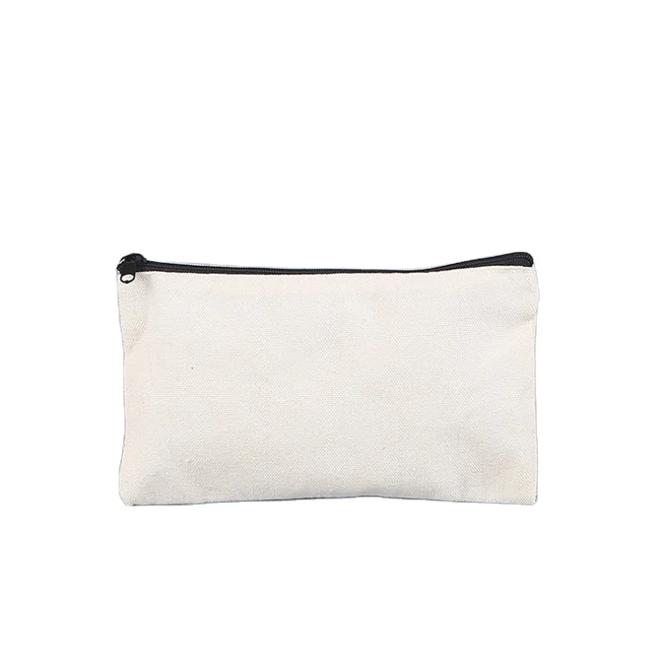 

Large Personalized Fancy White Custom Logo Black Cotton Canvas Makeup Bag In Bulk