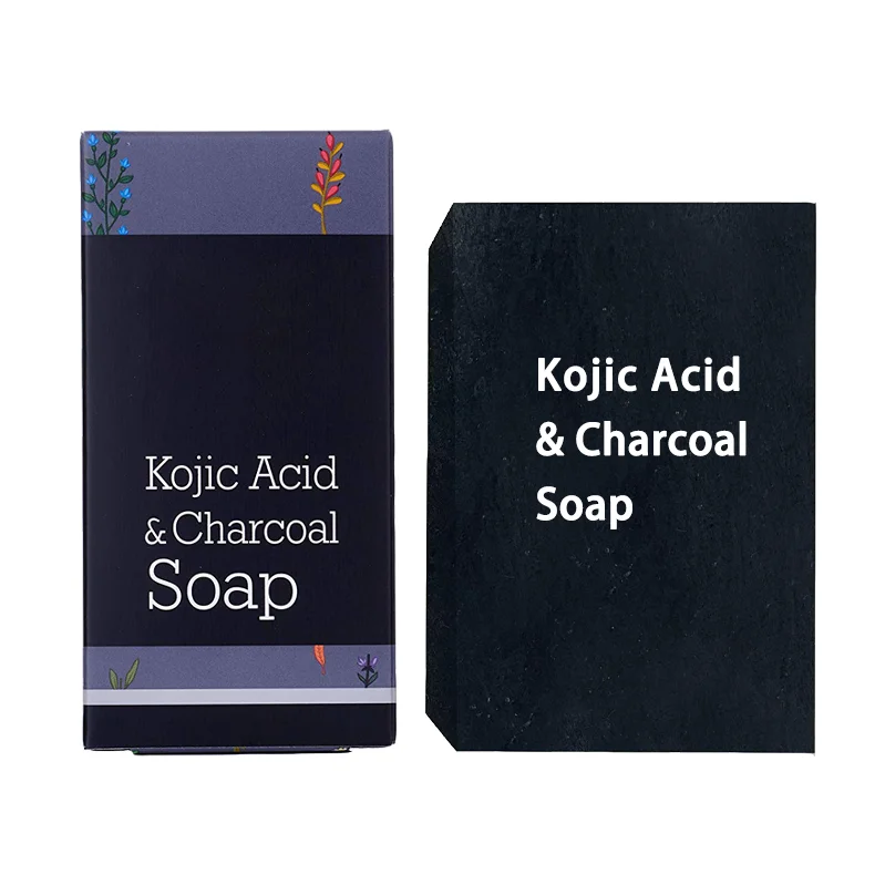 

Wholesale Private Label Natural Soap Black Bamboo Charcoal & Kojic Acid Soap for Skin Brightening & Smoothing