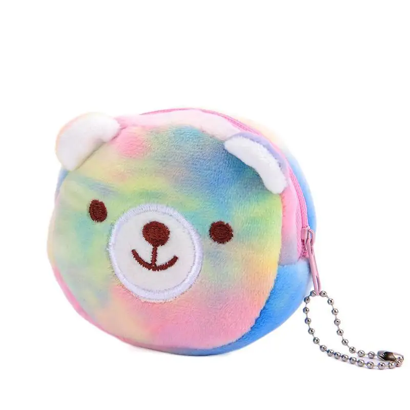 

2023 Hot Selling CPC Cute Cartoon Colorful Coin Purse Plush Animal Kids Purses Handbags Custom Earphone Bag portable For Kids