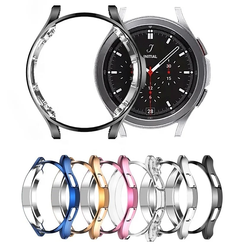 

Electroplated TPU Bumper Protective Cover Watch Case For Samsung Galaxy Watch4 Classic 42mm 46mm
