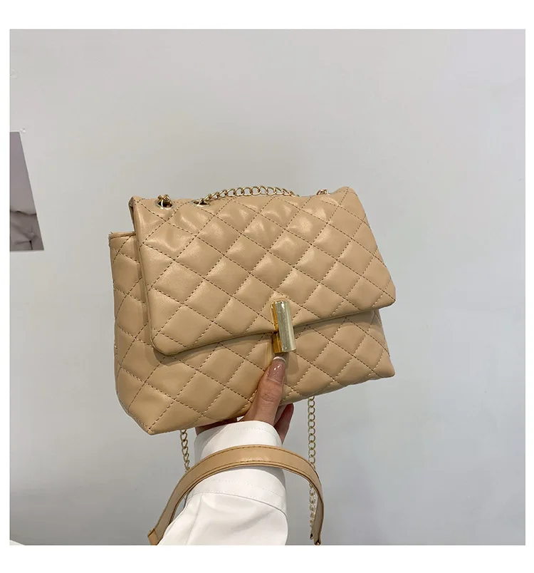 

Wholesale Trendy Purses Custom Tote Bag Luxury Pu Leather Women Handbags Ladies Chains Crossbody Shoulder Messenger Bags, White,khaki,blue,black