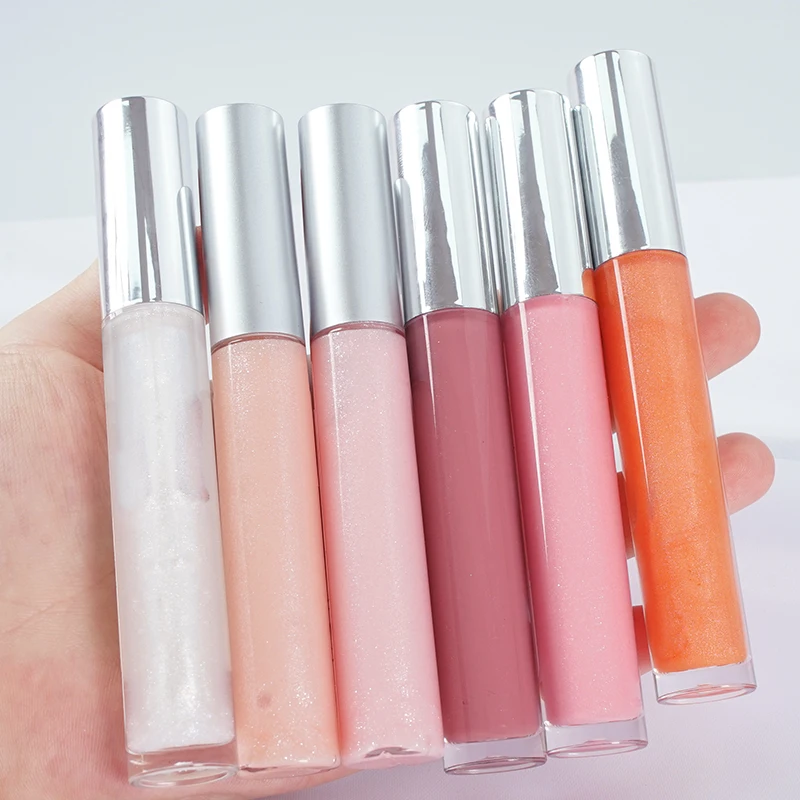 

Custom Private Label Lipgloss Natural Clear Sexy Moisturizing Shine Shiny Glitter Lip Gloss, 6 colors
