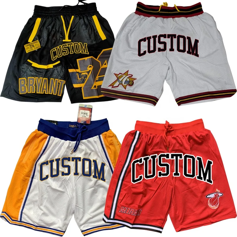 

Custom LOGO basketball shorts 2021 man plain mesh Embroidery design basketball sweat pants with pocket