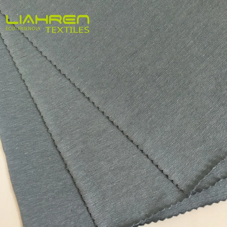 
eco-friendly hemp fabric hemp jersey fabric with 53%hemp 44%organic cotton 3%spandex tshirt knitted fabric 