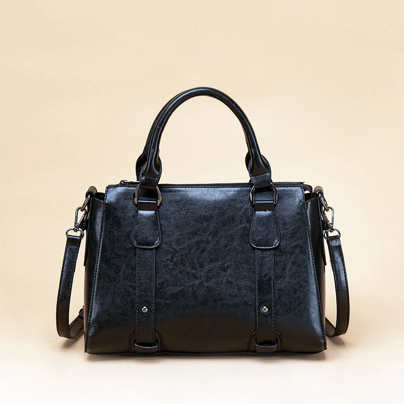 

2022 Handbags For Women Business Luxury Style PU Leather Simple Black Shoulder Ladies Tote Bag Customized Logo Handbags