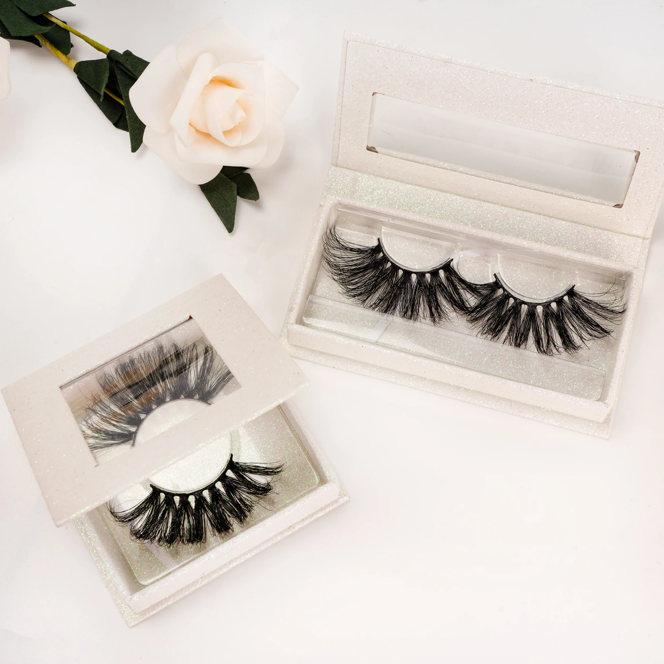 

2021 new arrivals mink lashes 3d mink eyelash magnetic glitter boxes private label vegan magnetic cases