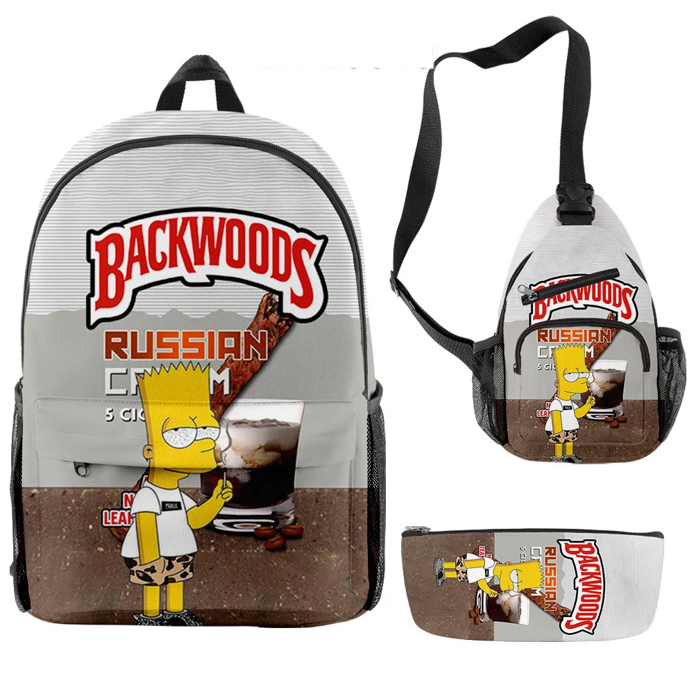 

Custom 3D Printed Cartoon Design 3 In1 Laptop Book Bags Backwoods Girls Boys Backpack Set