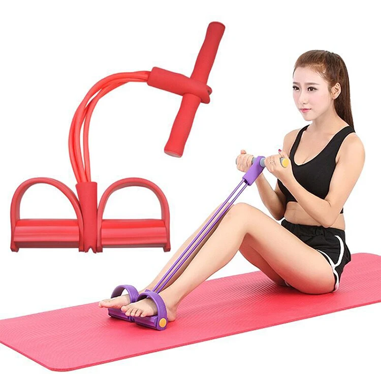 

Best Seller 2021 Latex Bodybuilding Gym Fitness Exercise Training Yoga Pull Rope Elastic Pedal Pull Tensioner, Purple+green+red