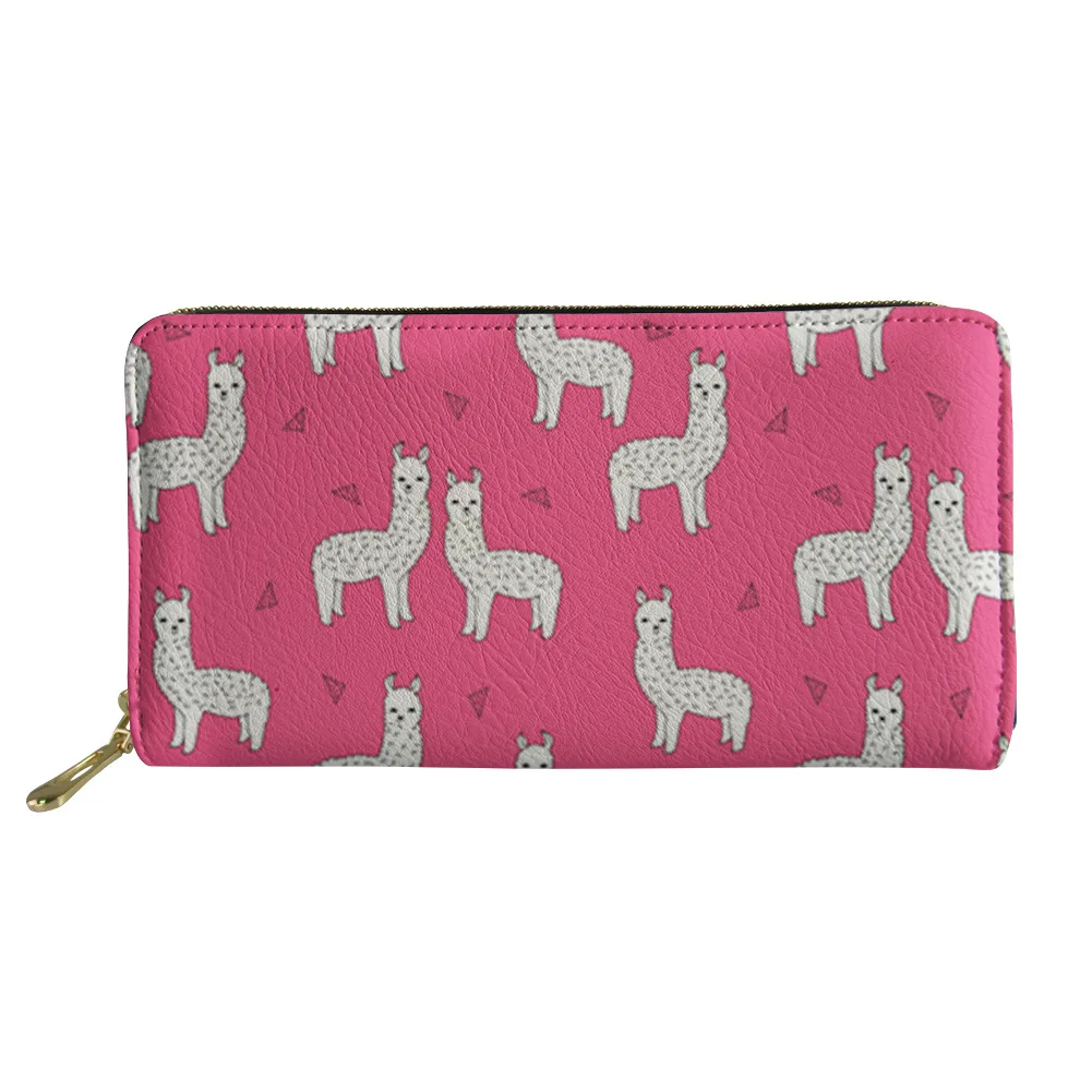 

Women Leather Wallet Cute animal Zipper Leather Texture Pattern Print Women Luxury Designer purses Wallets Famous Brands Women