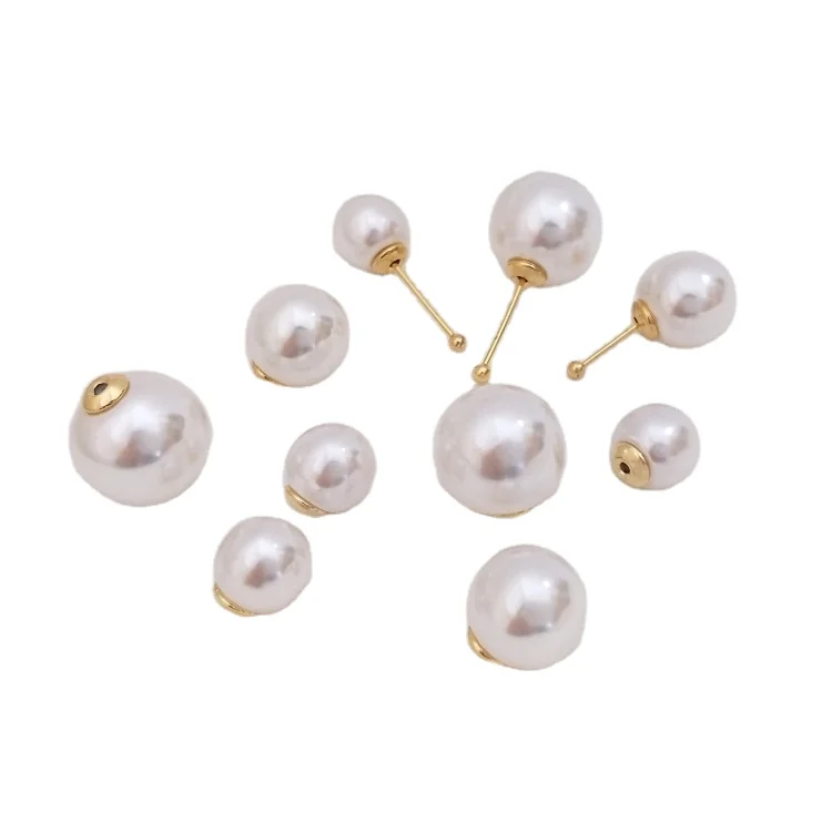 

14k gold plated highlight imitation pearl earplugs ear plugs diy handmade earrings jewelry accessories