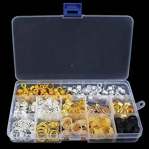 

MYSURE full pack beads for hair bread hair beads braiding decoration hair beads for braids accessories metal gold silver