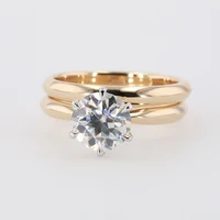 

Fashion design 14k 18k gold moissanite rings with engagement and band ring