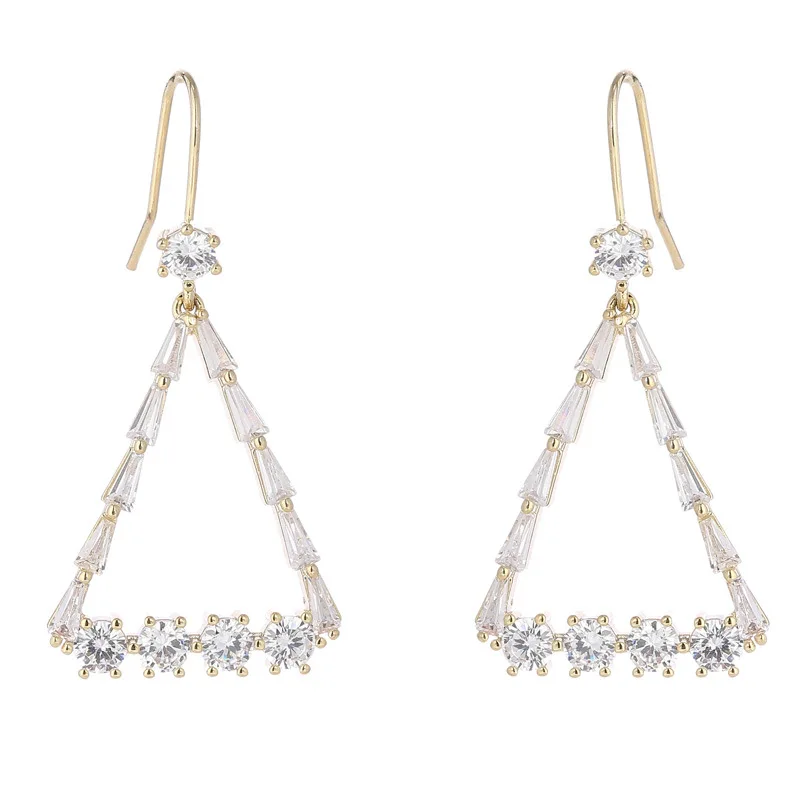 

Triangle Diamond Geometric Earrings Crystal Earrings Hot Top Quality Alloy