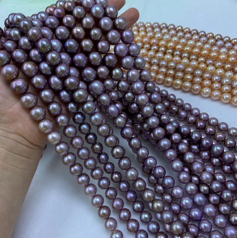 

12mm - 15mm Violet Natural Freshwater Tahitian Pearl Necklace, Picture