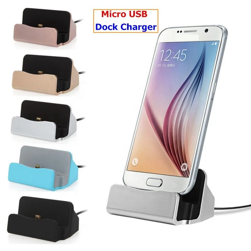 

Portable 3 in 1 Micro USB type C Charging Dock Android mobile phone Desktop Stand Sync Charger Docking Station for iphone, Black,silver,gold ,rose gold,blue