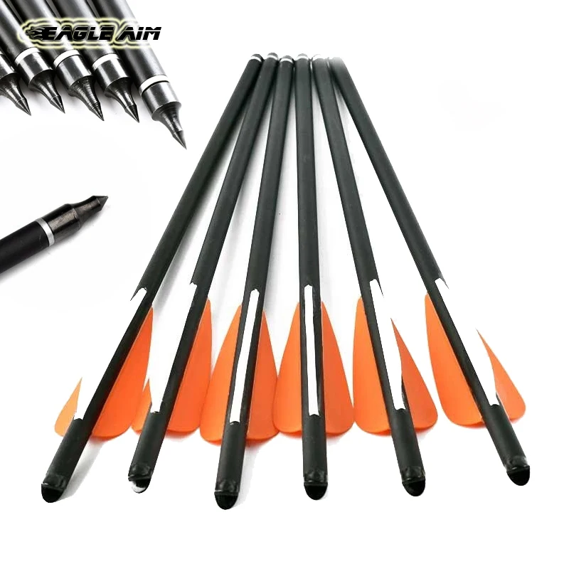 

12Pcs Archery Carbon Shaft Arrow 16/20/22inch Crossbow Bolts Arrow with 4inch Vanes Feather