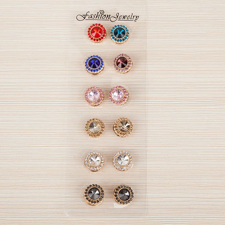 

2021 Sailing Jewelry Women Muslim Style Scarf One Side Crystal Magnetic Brooch Unique Exquisite Rhinestone Magnet Brooch