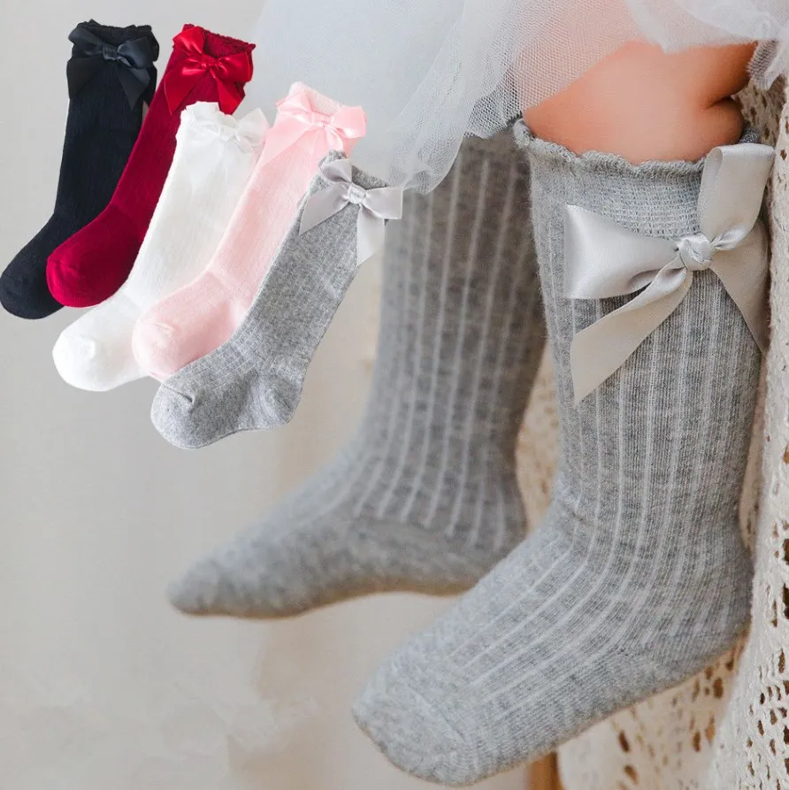 

Baby Girls Knee High Princess Sweet Socks Girls Creative Knee Socks Baby Knee High Bow Sock, Colors