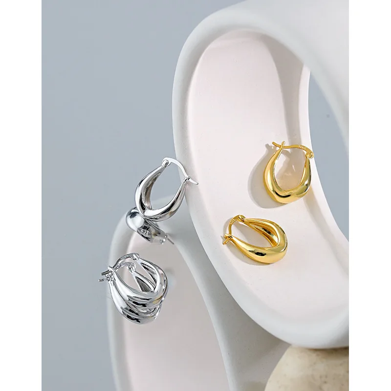 

Sailing Jewelry 2021 Fashion S925 Sterling Silver Jewelry for Birthday Christmas Gifts Hypoallergenic Thick Open Hoop Earring