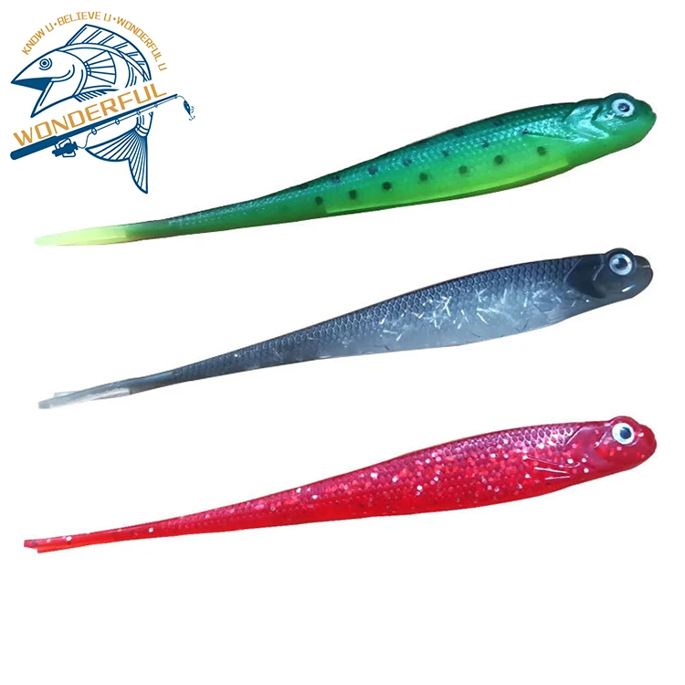 

Factory New Style 3 Colors Plastic Artificial Bionic Tackle Swimming Wobblers Split Fork Tail Soft Lure